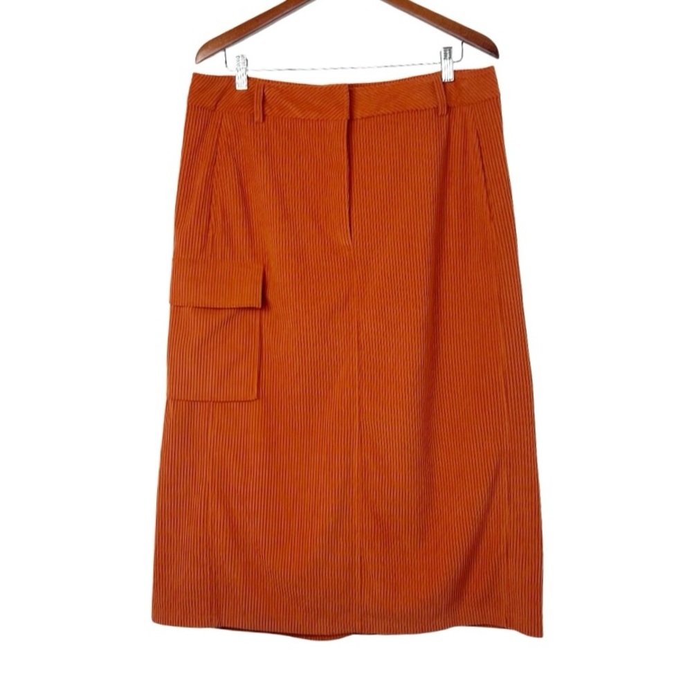 NEW 19 Cooper Corduroy Midi Skirt XL Rust NWT